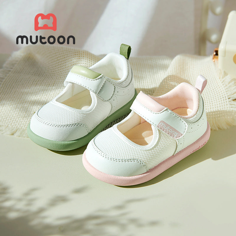 Girls Casual Walking Shoes Wide Round Toe Anti-Slip Rubber Sole Fabric Lining Hook-and-Loop Closure