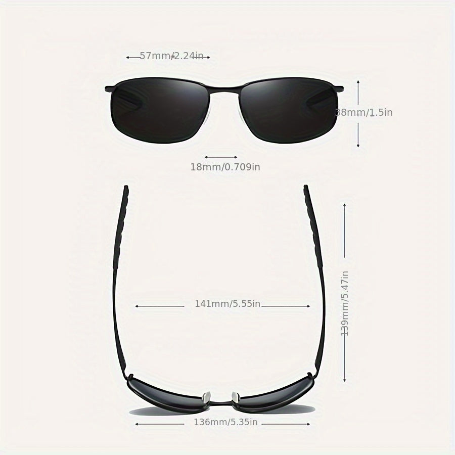 Men's Polarized Metal Frame Sunglasses for Driving and Sun Protection