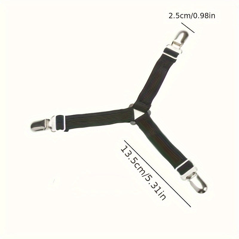 Juego de 8 sujetadores ajustables de lámina elástica, clips antideslizantes para colchón