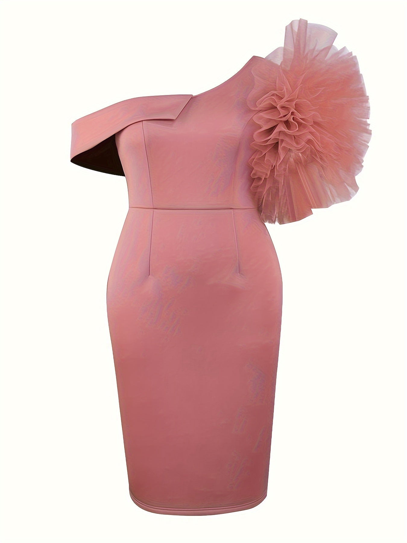 Women Plus Size Cold Shoulder Dress Mesh Bodycon Birthday Dress