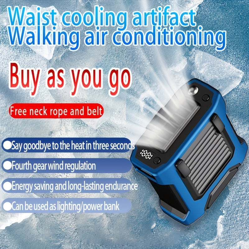 Portable Fan with Power Bank 4000mAh Rechargeable Wearable Neck Waist Fan