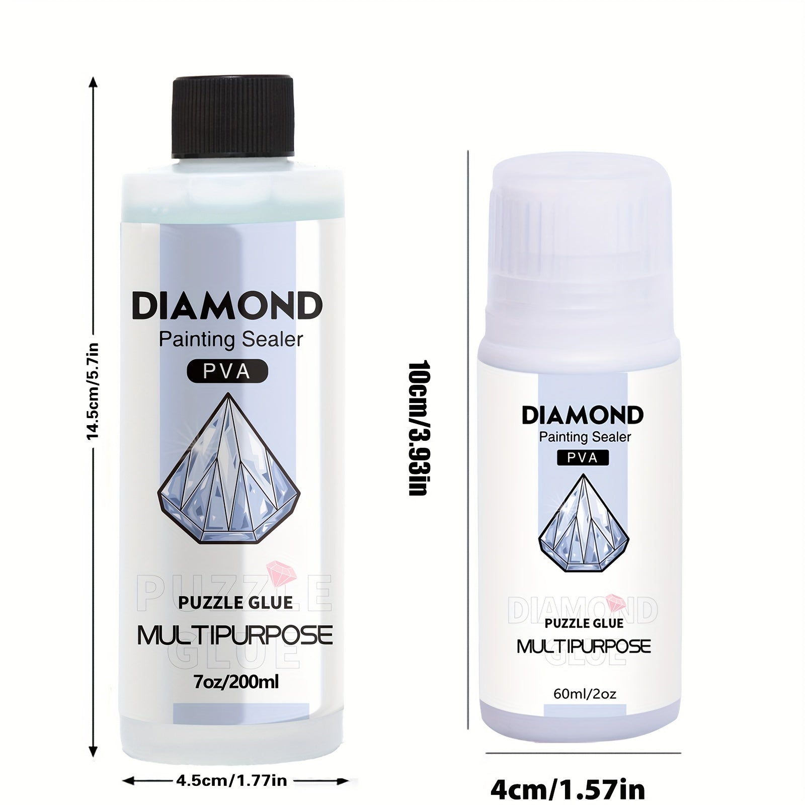Diamond Painting Sealer with Brushes for Glossy Finish and Durability 60ml 200ml