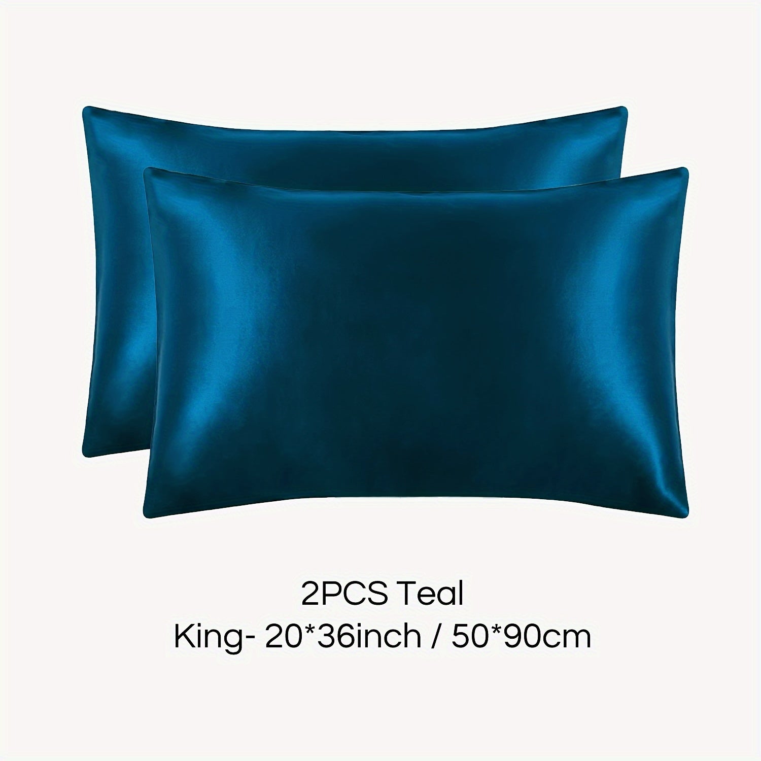 Set of 2 Mulberry Silk Pillowcases Hypoallergenic Satin Weave Solid Color Invisible Zipper Machine Washable Skin Hair Care