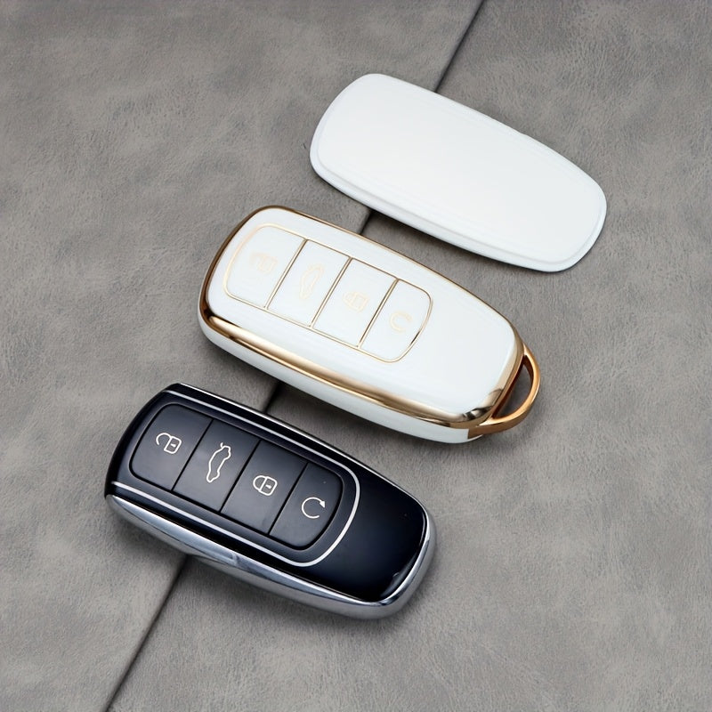 Unisex TPU Car Keychain Black Protective Cover for Remote Key