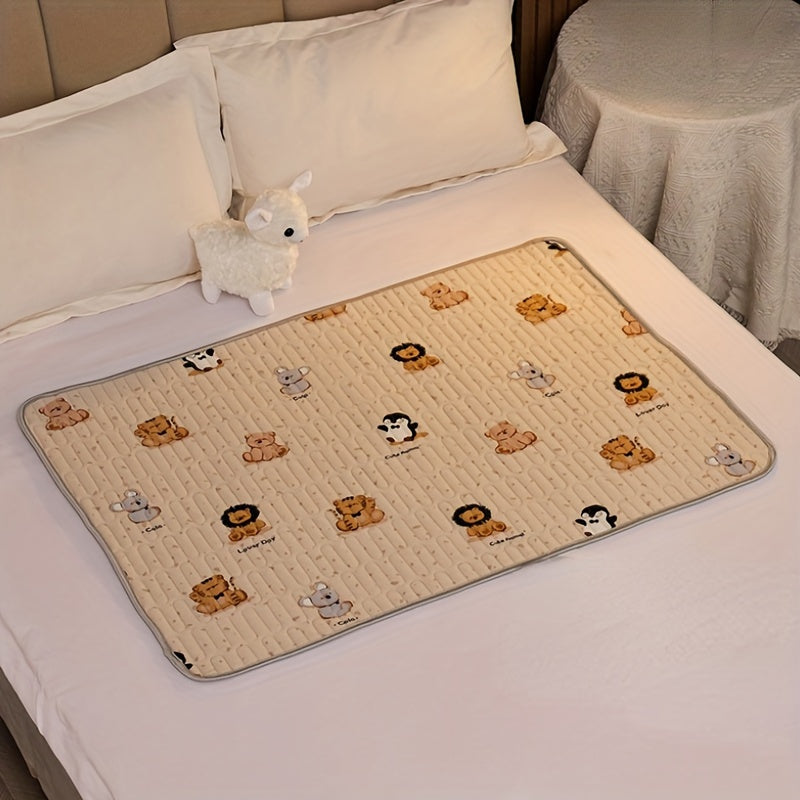 Large Waterproof Baby Changing Mat with Non-Slip Backing Soft Washable Cartoon Design