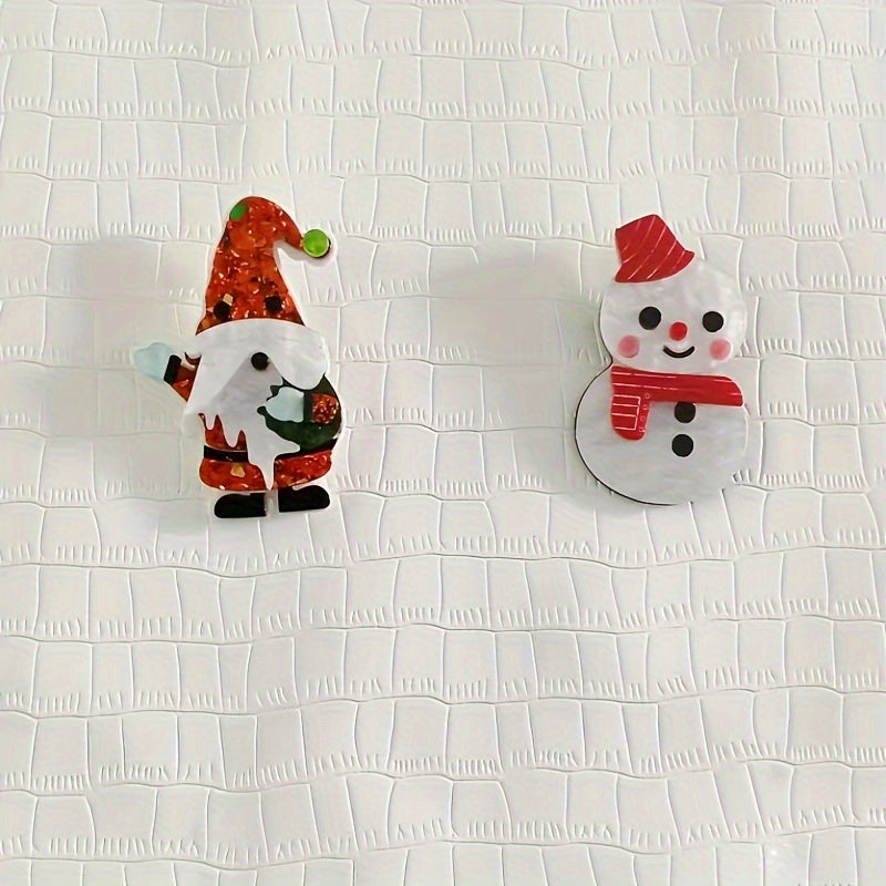 Santa Claus Brooches Acrylic Pins for Bags and Outfits Stylish and Cute