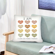 Reversible Polyester Throw Pillow Cover with Inspirational Affirmation for Sofa Chair Home Decor