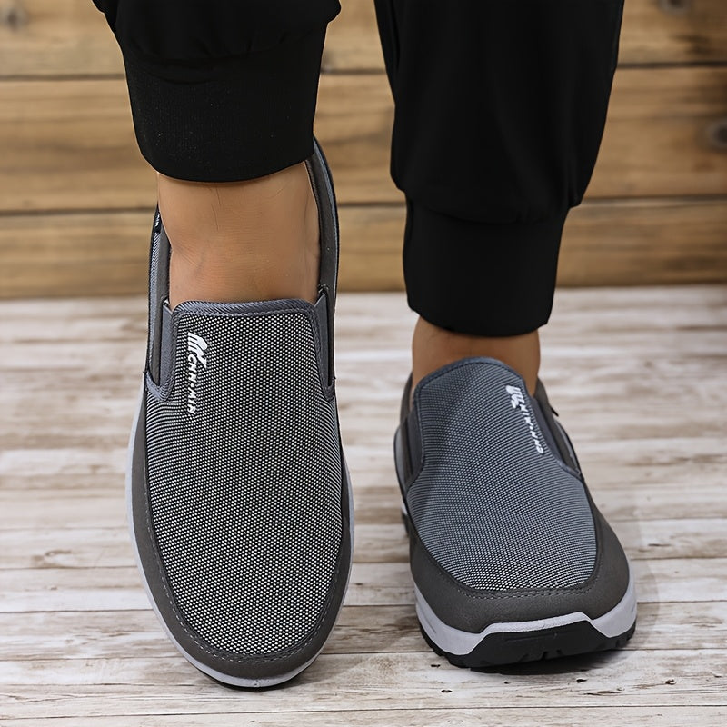 Men's Breathable Fabric Slip-On Sports Sneakers for Casual Running and Daily Wear