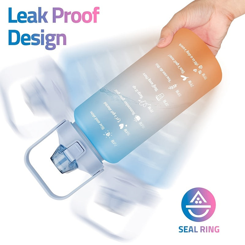 Gradient 2L Water Bottle with Straw Handle Lockable Lid for Climbing Outdoor