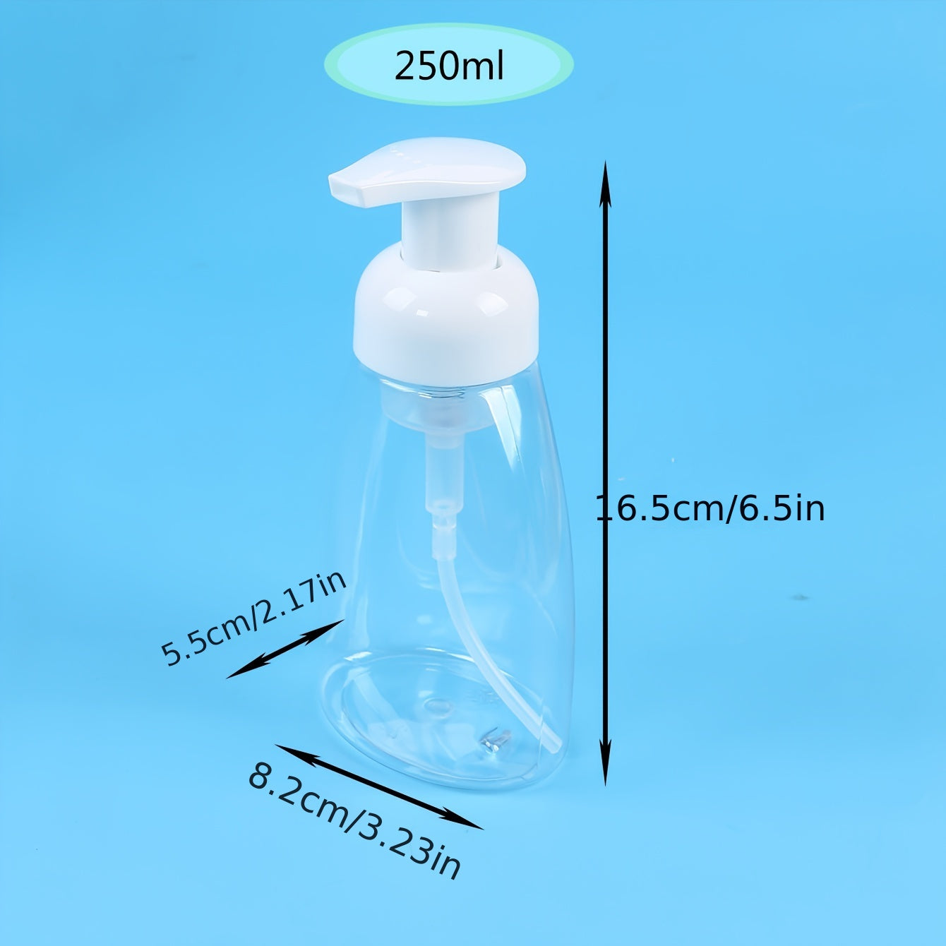 250ml Plastic Foam Soap Dispenser Bottle Refillable Pump for Hand Sanitizer and Shower Gel