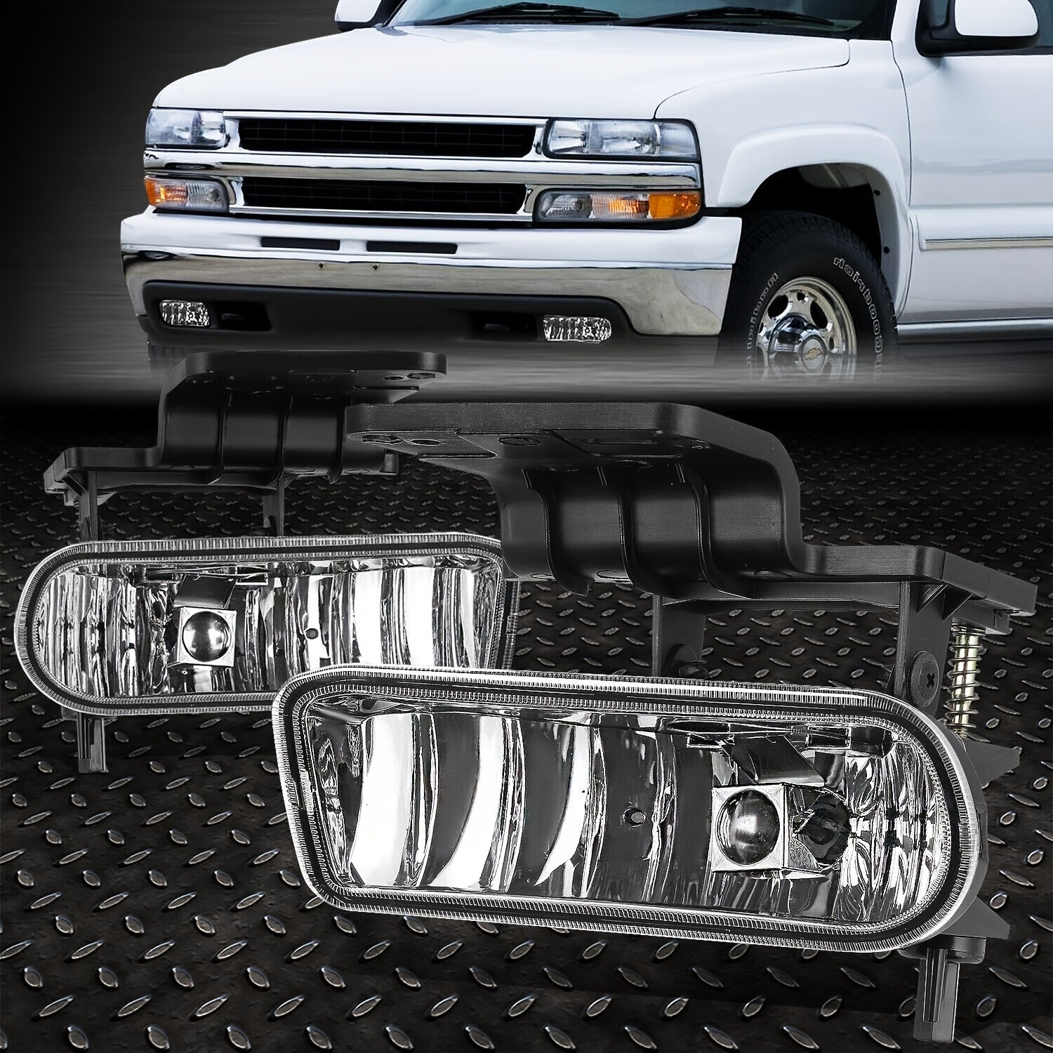2pcs Front Bumper Fog Lights for Chevrolet Suburban Tahoe 1999-2006 Replacement Lamp Assembly