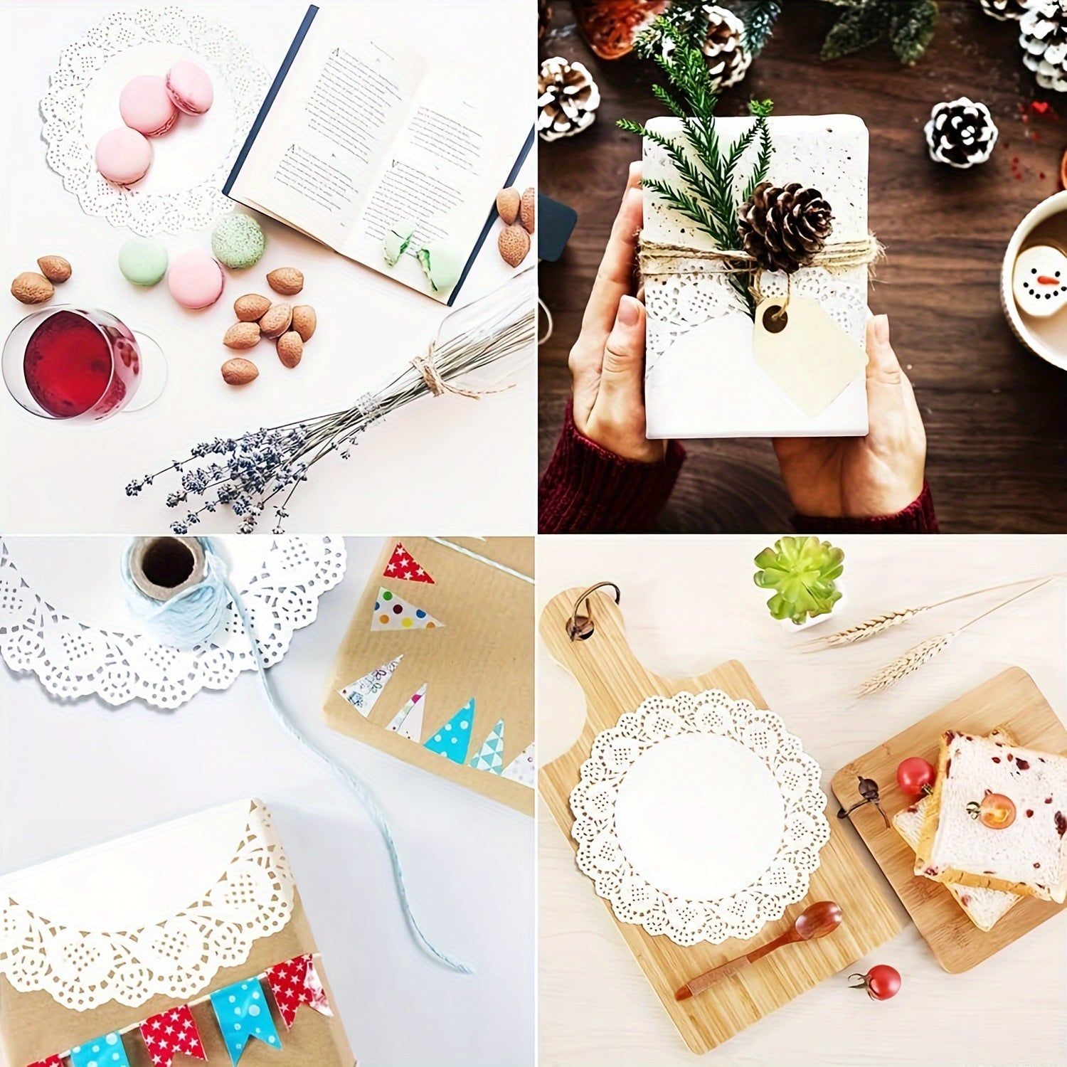 White Lace Paper Doilies Assorted Sizes for Desserts and Special Occasions