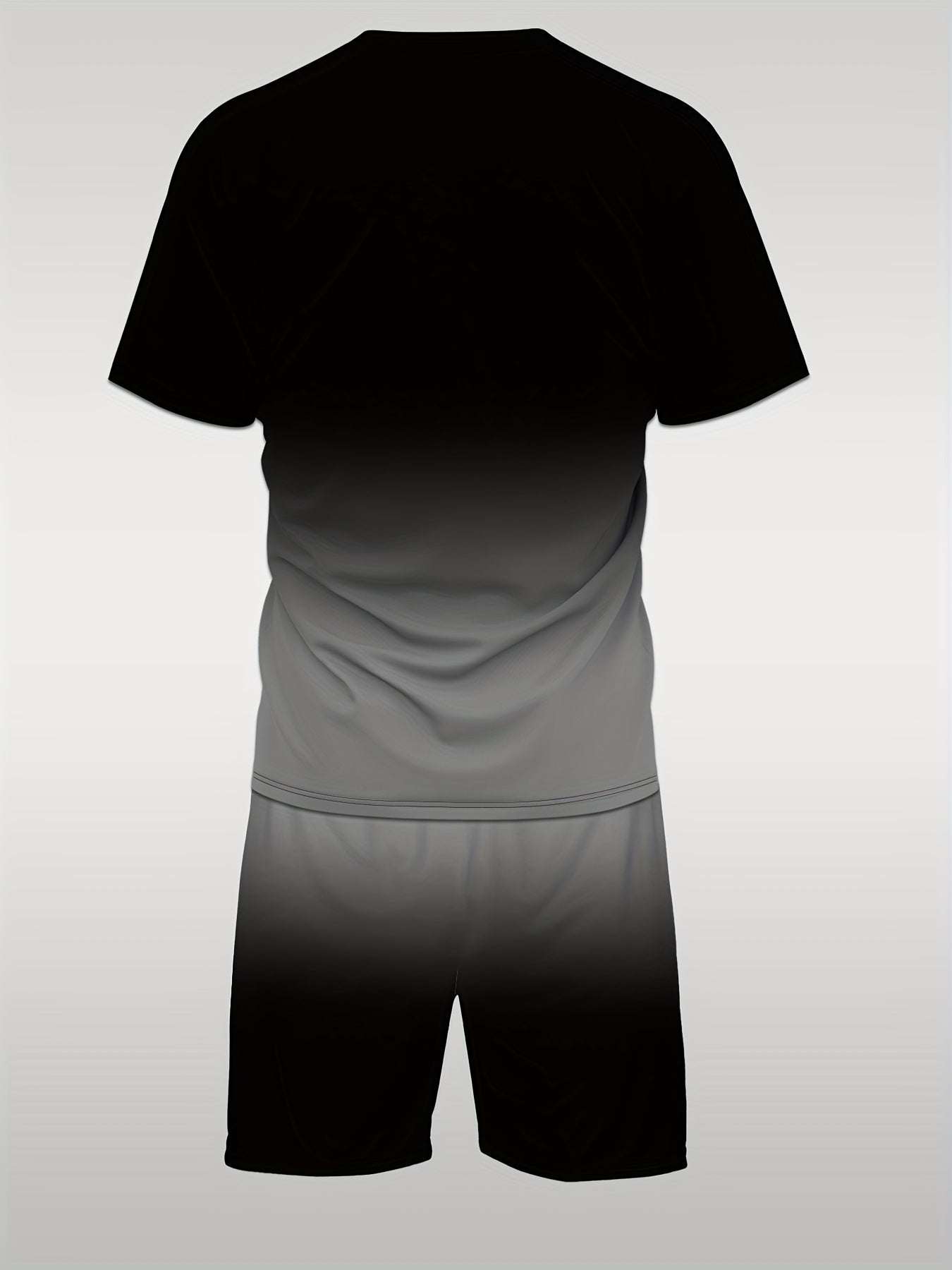 Men's Polyester T-Shirt and Shorts Set with Paris Letter Print All-Season Casual Wear