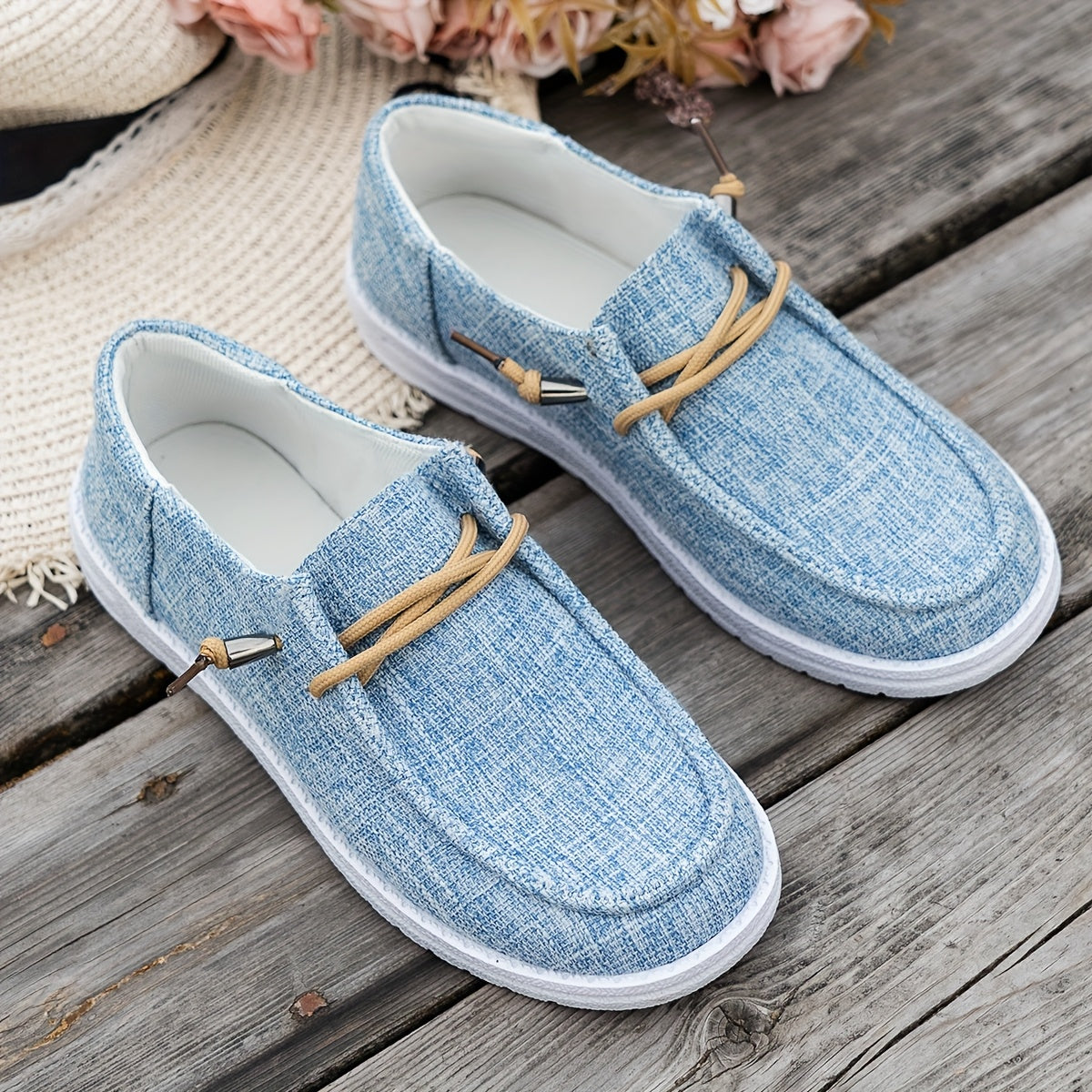 Women's Lace-Up Loafers Flat Casual Slip-On Walking Shoes