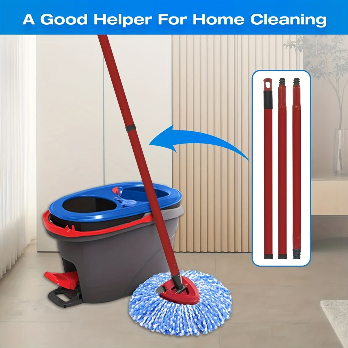 O-Cedar RinseClean Spin Mop almashtirish to'plamini oling, bu sizga oson tozalash imkonini beradi - 55.88-149.86 sm tutqich, uchburchak asos va bosh kombinatsiyasiga ega.