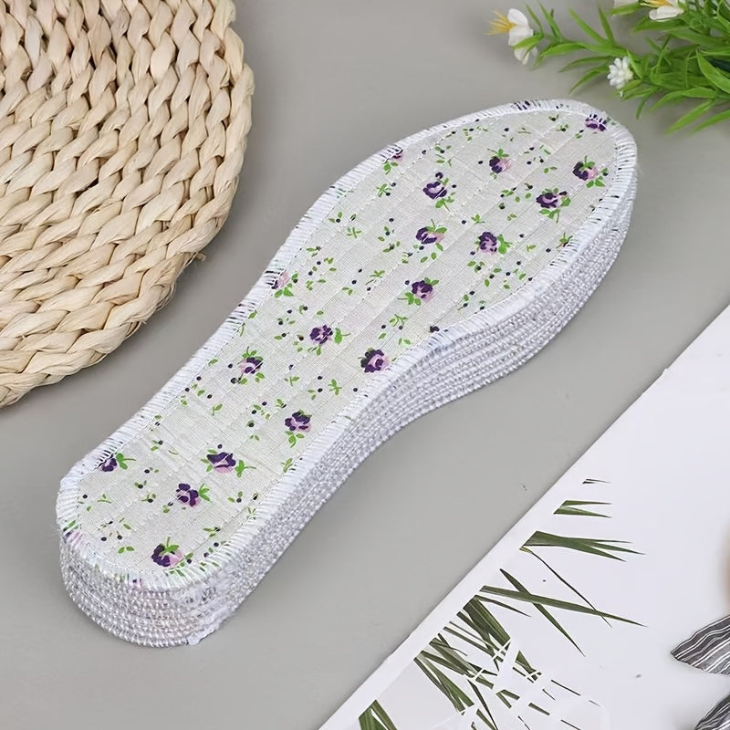 Unisex Floral Felt Insoles 3 Pairs Breathable Soft Comfortable All-Season