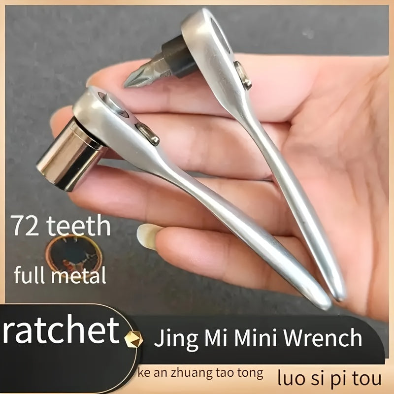 2-в-1 мини-ключ-торцевой ключ-отвертка из хром-ванадиевой стали, привод 1/4 дюйма