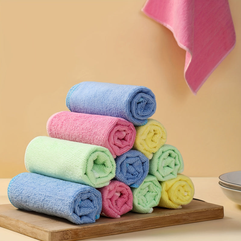 Pack of 5/10 Microfiber Kitchen Towels Absorbent Reusable Cleaning Cloths