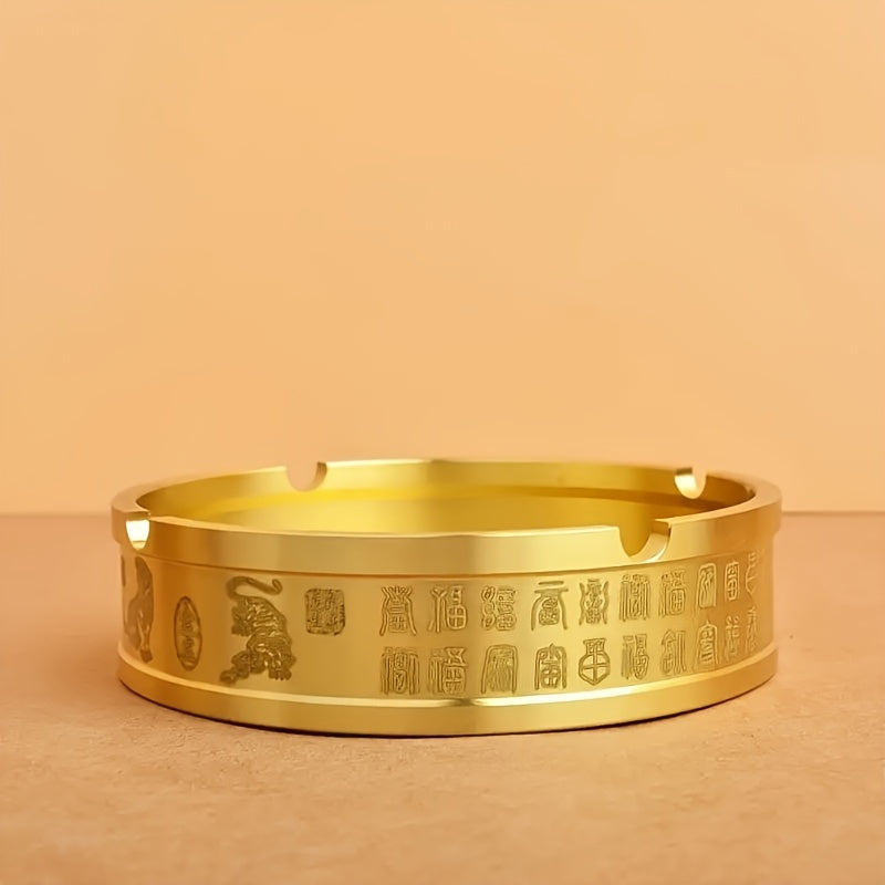 Brass Tiger Ashtray Round Decor for Home Office Bar Gift