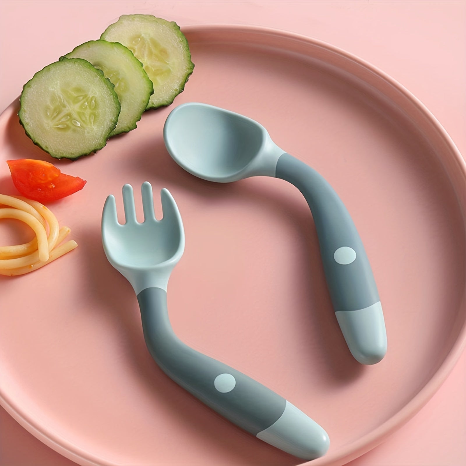 Children's Feeding Set BPA-Free Spoon and Fork with Travel Case for Kids