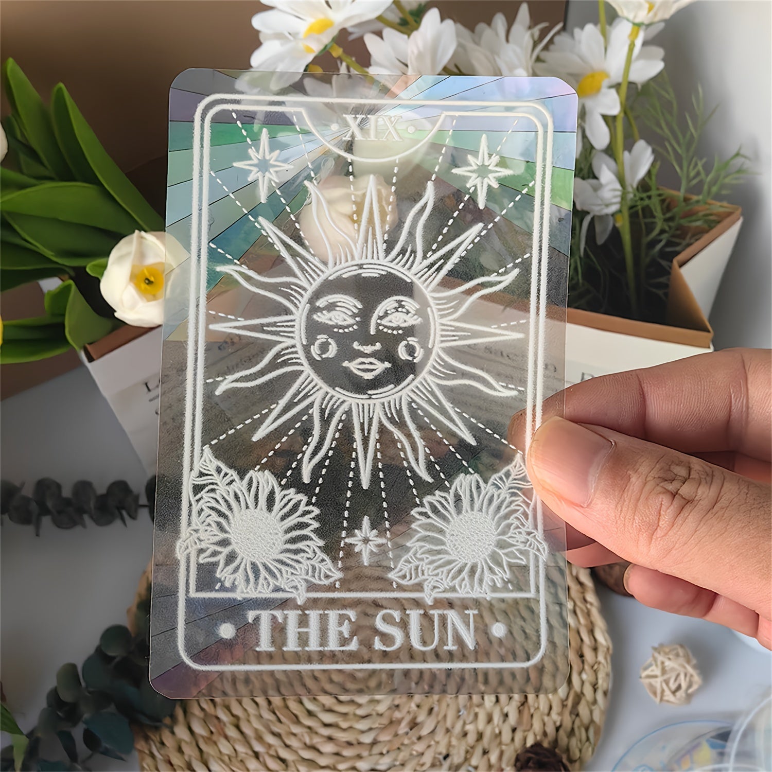 Rainbow Prism Glass Window Cling Sunshine Card Design Easy to Apply PVC Decor