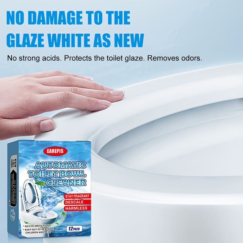 Chuqur tozalash uchun tualet tabletkalari, gazlangan, dog'lar va qoldiqlarni olib tashlaydi