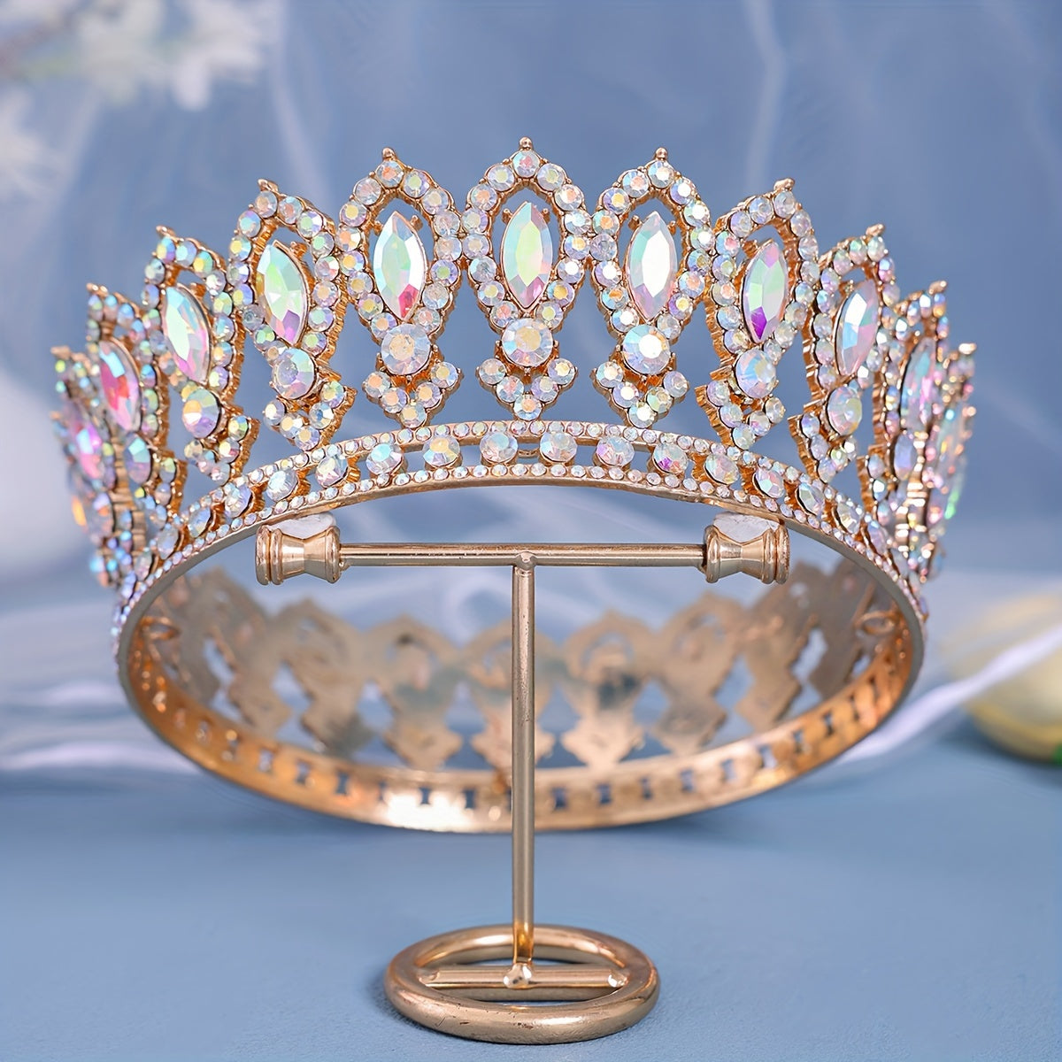 Maxsus tadbirlar uchun Bridal Tiara Rhinestone Baroque uslubidagi to'y taqini