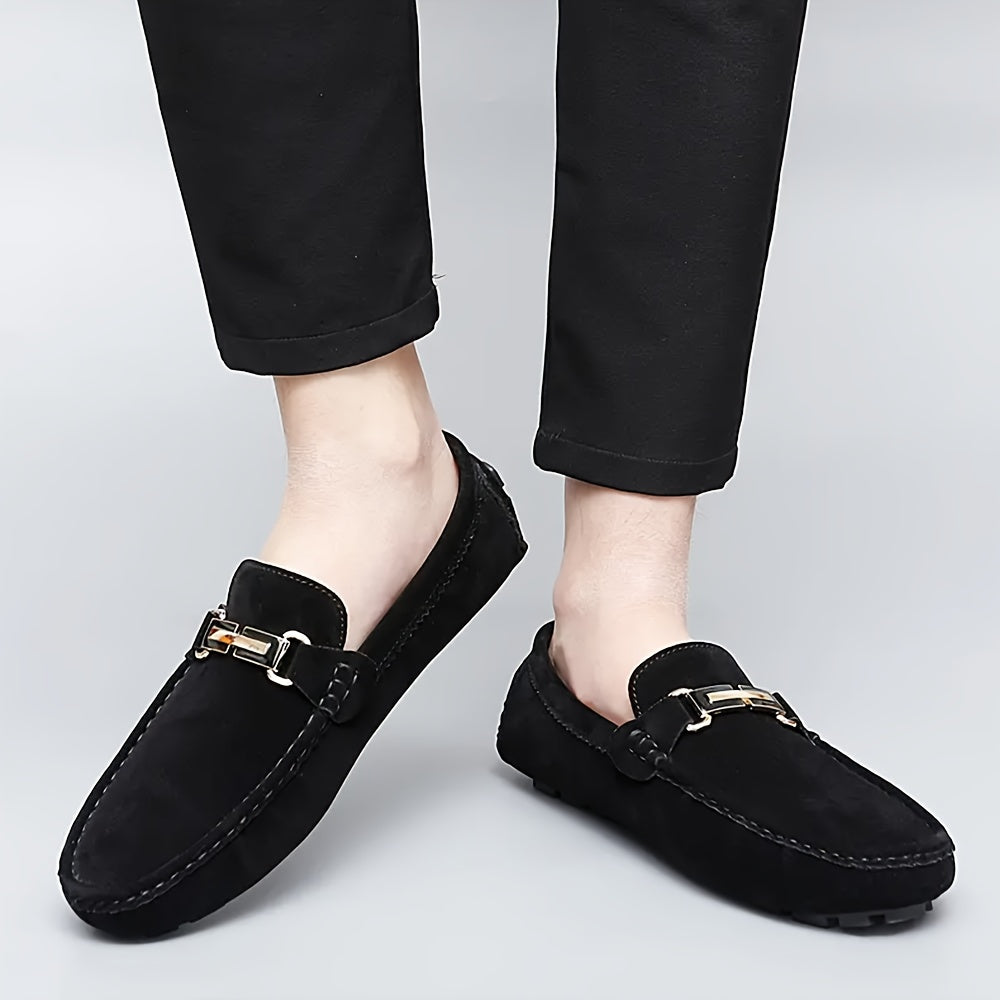 Men's Leather Slip-On Loafers Moccasins Flat Shoes Anti-skid Durable