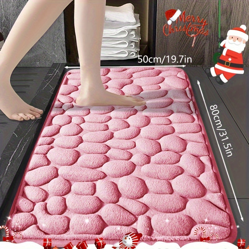 "Xotira Ko'pikli Hammom Gilami To'plami, Yuqori Singdiruvchan, 25D Ko'pik Qattiqligi, Yumshoq Sirpanmaydigan Hammom Gilami Ichki Foyda Uchun, Mashinada Yuvish Mumkin, Kirish Joyi, Xona va Bayram Rojdestvo Bezaklari Uchun Mukammal - Polyesterdan Yasalgan"