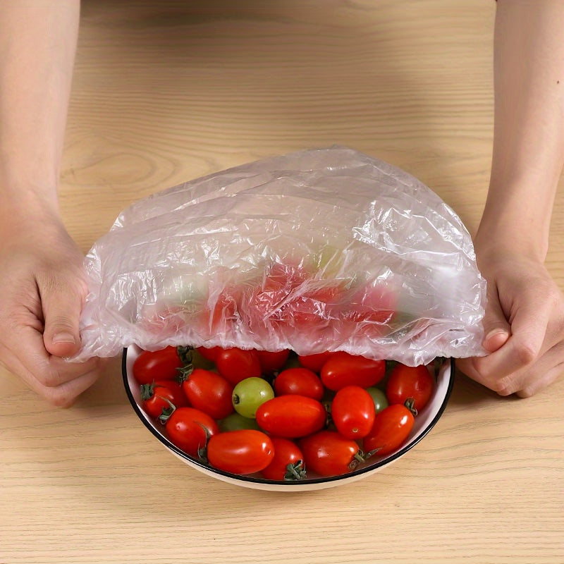 100 Pieces Food Covers Reusable Leak-Proof Dust-Proof Elastic Plastic for Fruits and Food Storage