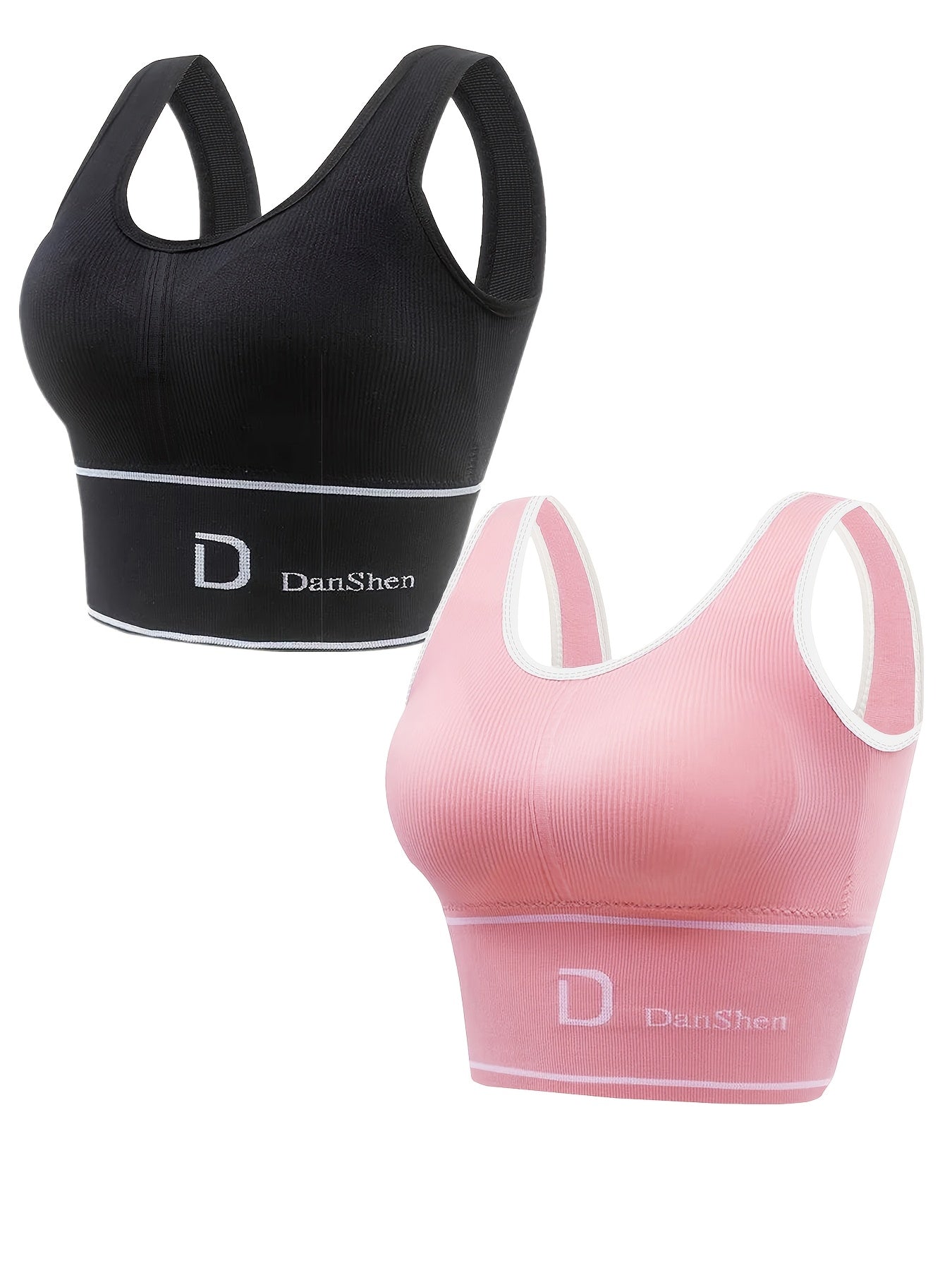 Plus Size Sports Bras 2 Pack Backless Padded Support Yoga Running