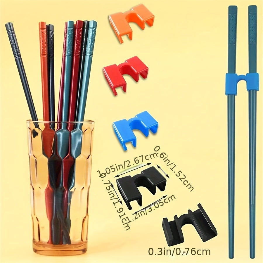 Set of 4 Plastic Chopstick Grip Aids for Adults Beginners with Interchangeable Connectors