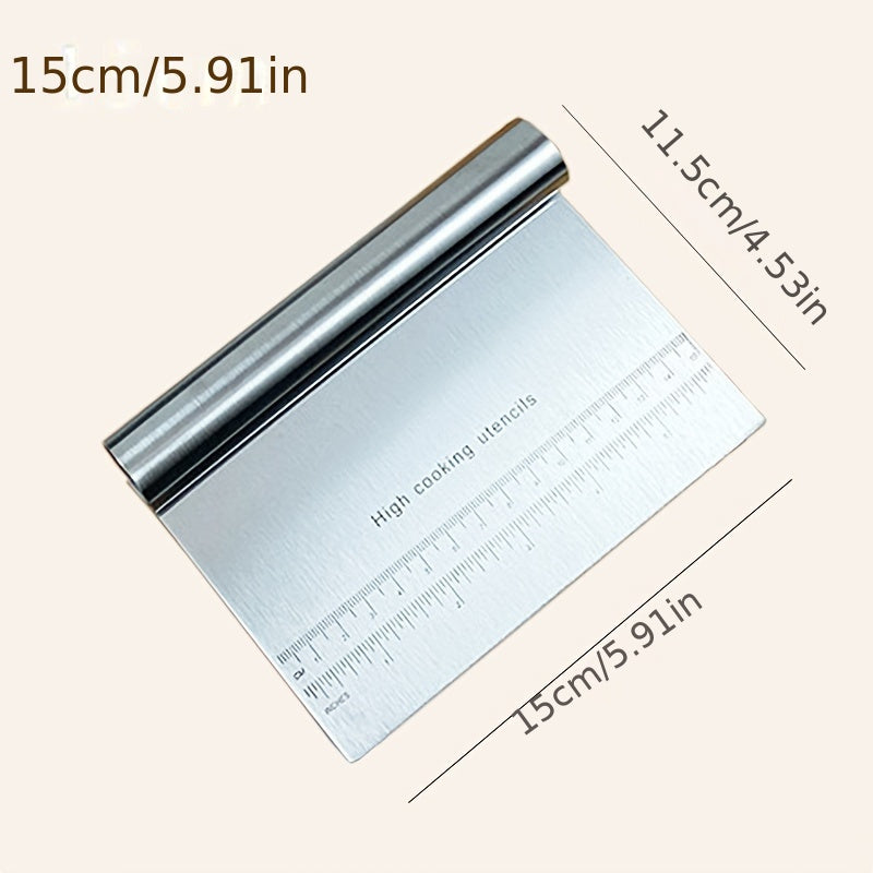 Stainless Steel Cake Scraper and Silicone Pastry Mat Set for Baking and Icing