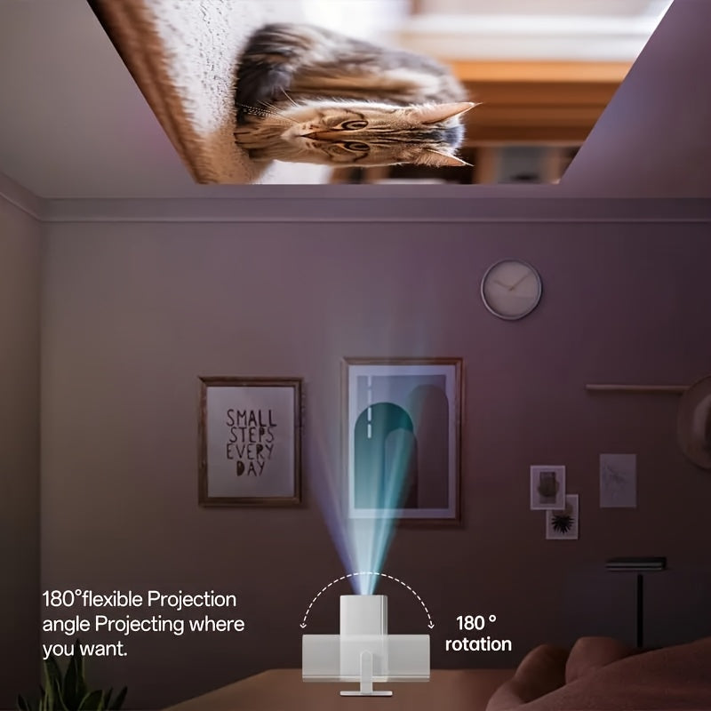 Mini proyector 3D con soporte giratorio, compatible con HDMI USB AV para hogar y oficina