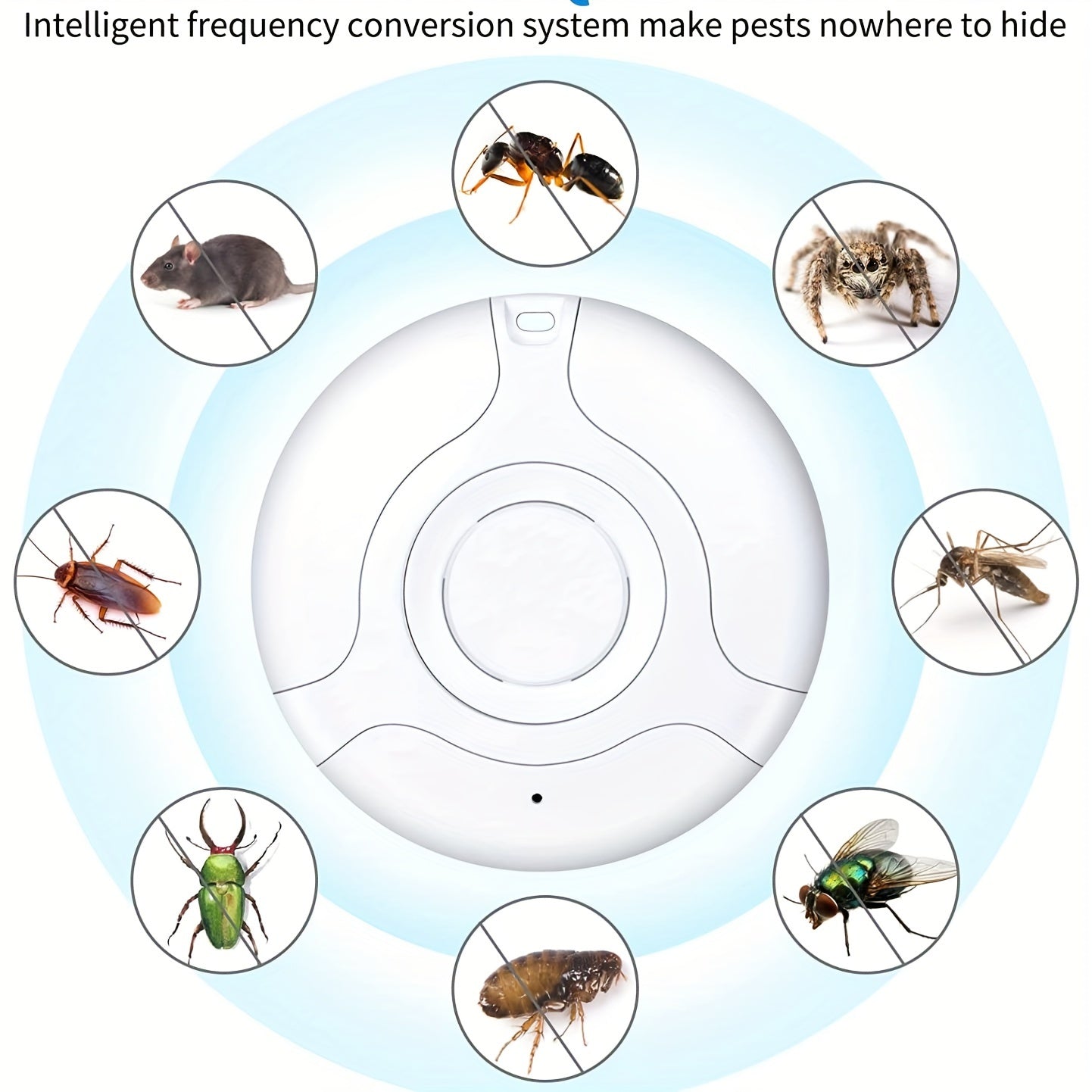 Portativ ultratovushli zararkunandalarga qarshi qurilma Oq USB qayta tiklanadigan hasharotlar va chivinlarni nazorat qilish