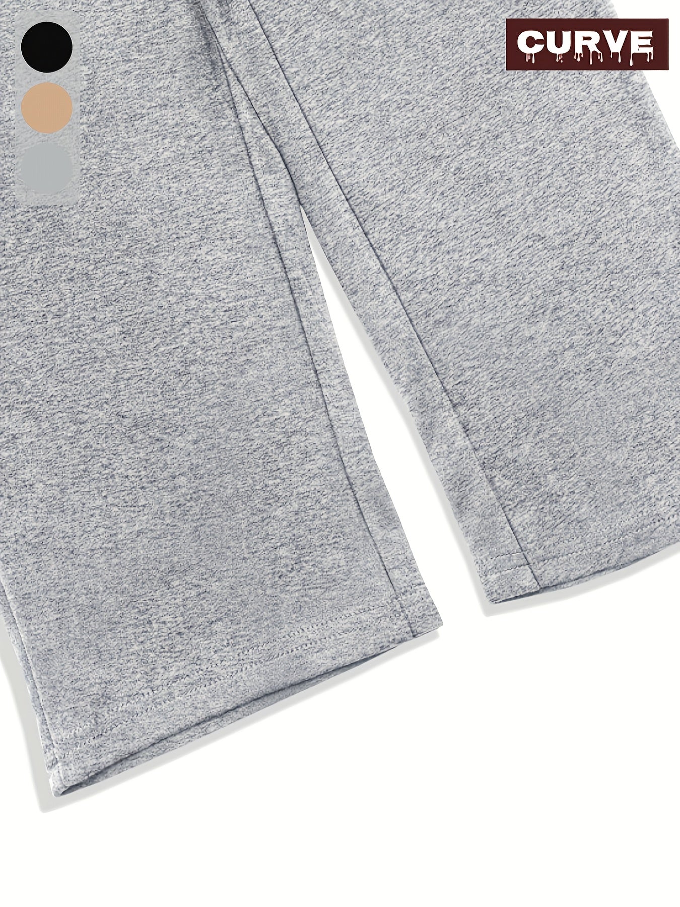 Pantalones capri de talla grande para mujer con cintura elástica y cordón, pantalones de descanso de color sólido