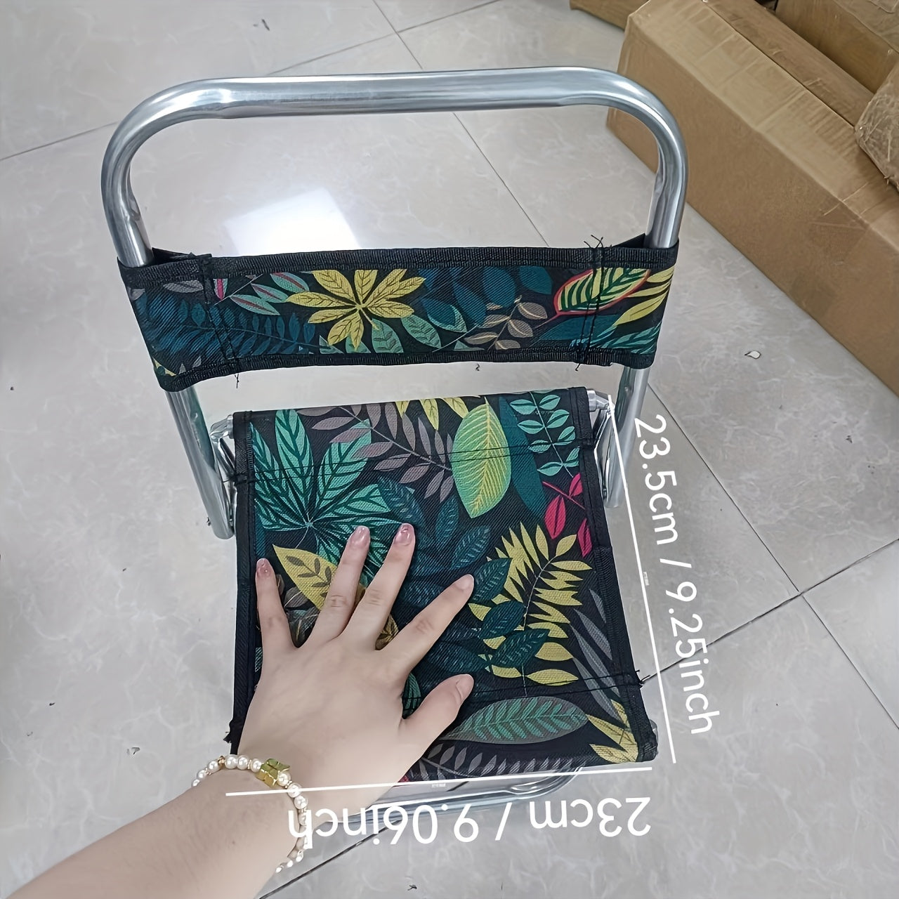 Silla de camping de metal con hoja verde ligera y taburete plegable para playa y uso al aire libre