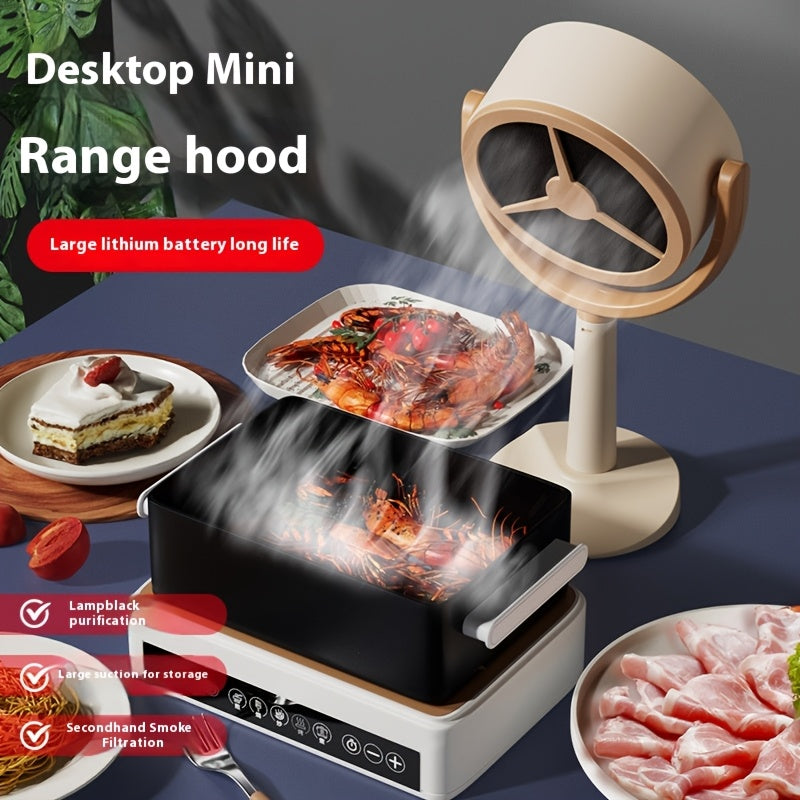 Kichik stol usti range hood USB quvvat bilan, katta havo oqimi, 12 ta filtr, oshxona va tashqi muhit uchun