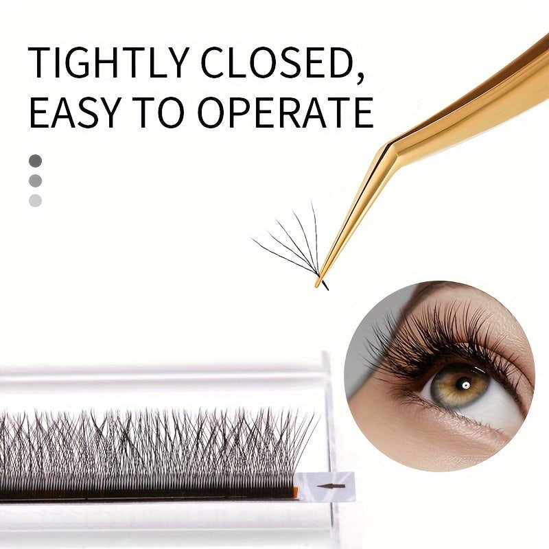 7-Piece Stainless Steel Eyelash Tweezers Set for False Eyelash and Eyebrow Grooming