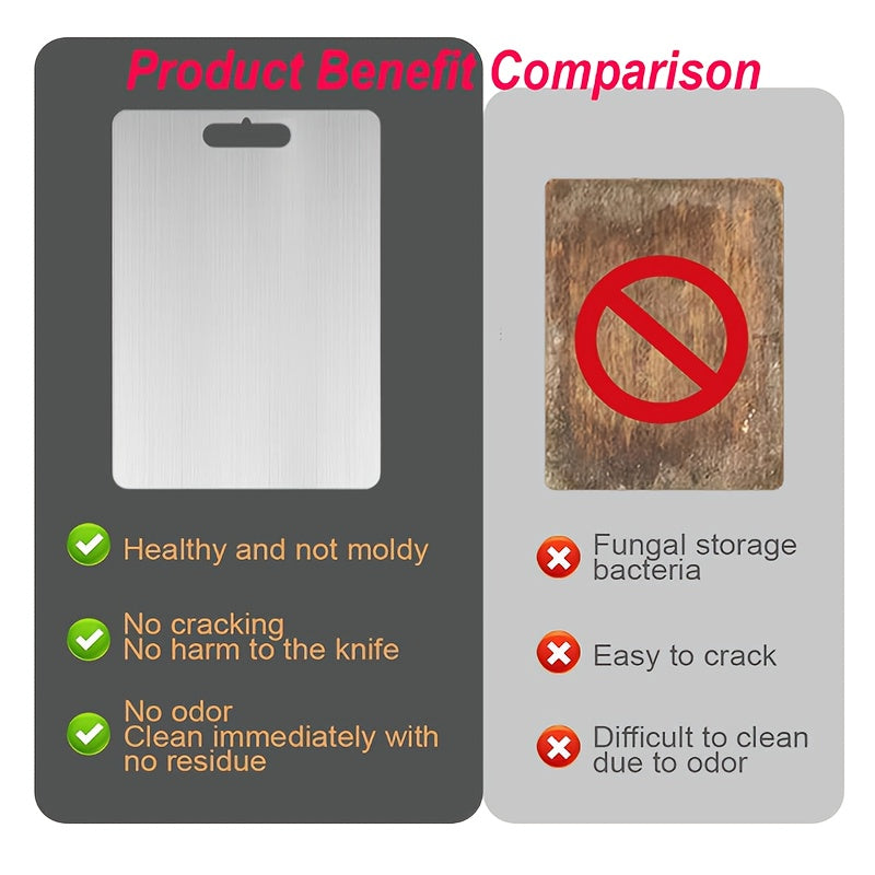 3-Piece Stainless Steel Cutting Board Set for Food Slicing Camping Hiking