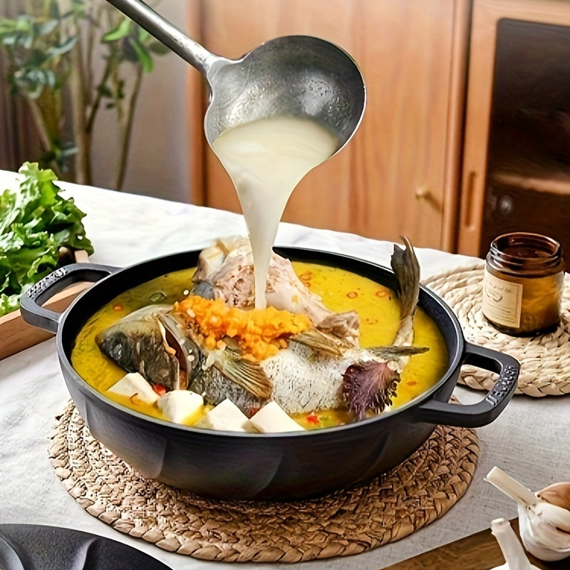 Olla de hierro fundido pre-sazonada de 27cm con tapa para horno de gas, parrilla y cocina