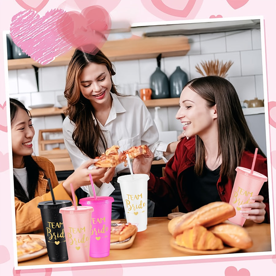 10oz Bachelorette Party Tumblers with Lids and Straws for Bridesmaids and Bridal Gifts