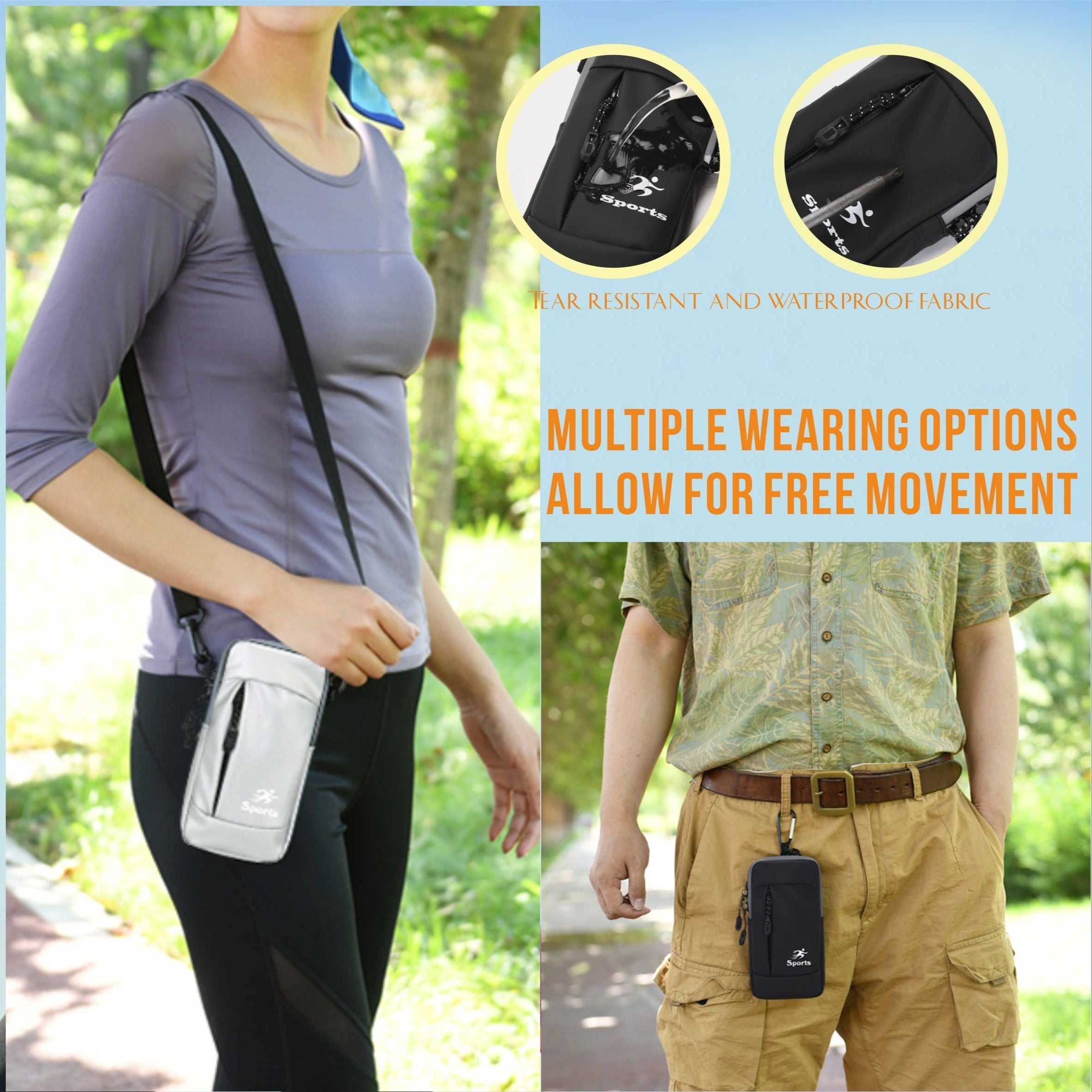 Мобильная сумка на руку для бега, сумка безопасности для джоггинга и мини-сумка через плечо для телефонов до 7 дюймов.