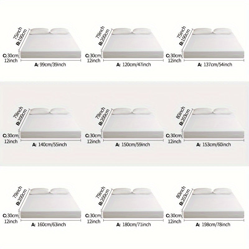 Waterproof Mattress Protector Fitted Sheet Stainproof Moistureproof Bed Cover for Dorms Hotels