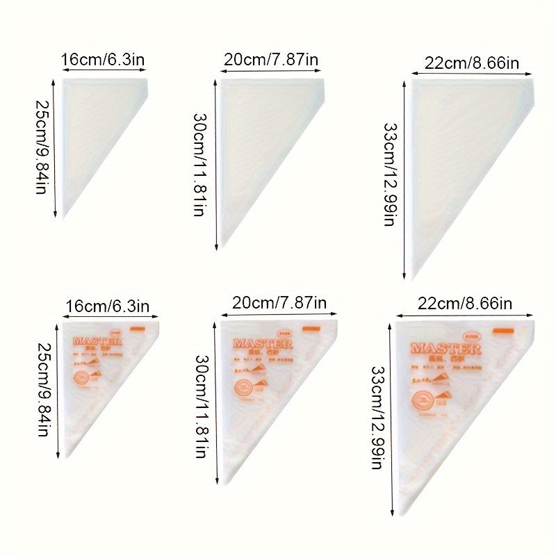 Set of 100 Disposable Pastry Bags for Cake Decoration and Desserts