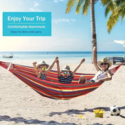 Double Canvas Hammock for Two People Outdoor Garden Relaxation Red