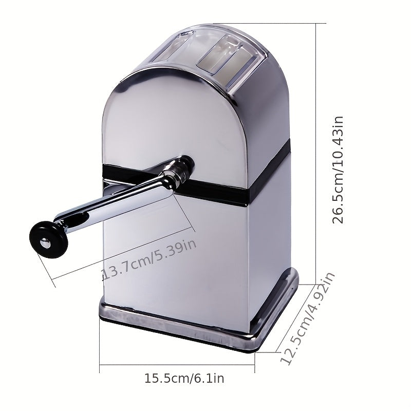 Kokteyl muz to'plamlari uchun zanglamaydigan po'latdan yasalgan qo'lda muz maydalagich, batareyalar talab qilinmaydi. Partylar va uy sharoitida foydalanish uchun mukammal.