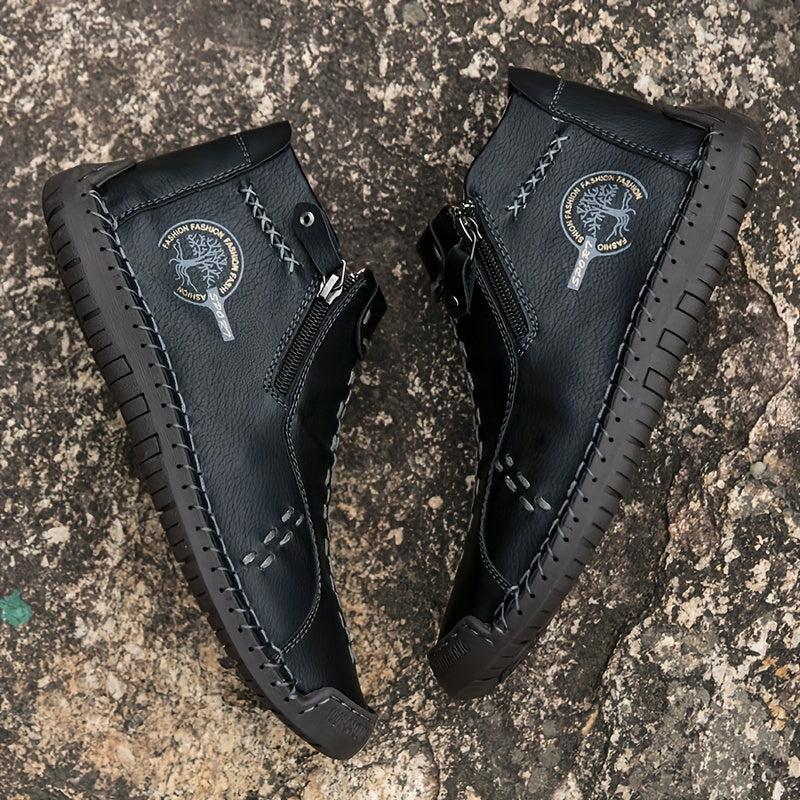 Women's Faux Leather Retro Chukka Boots Mint Green All-Season Casual Ankle Shoes