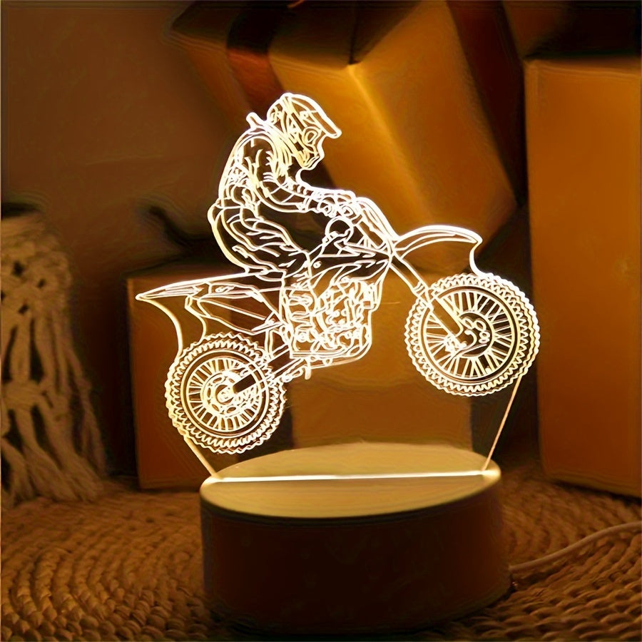 Sports Themed LED Night Light for Motocross Enthusiasts with USB Power