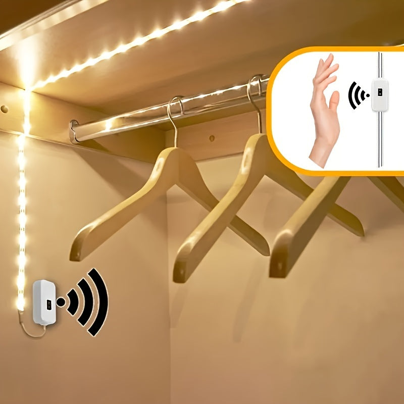 Luz de tira LED con sensor de movimiento de 3.05m a 10m, alimentada por USB, luz blanca cálida, iluminación interior